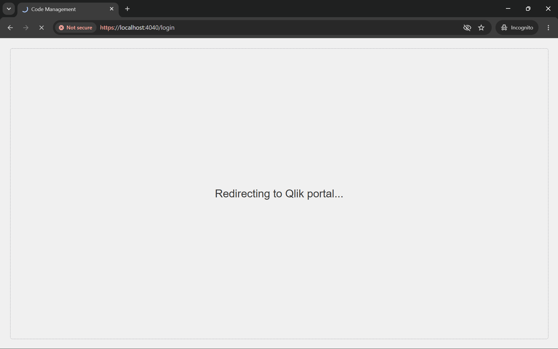 Redirecting to Qlik portal